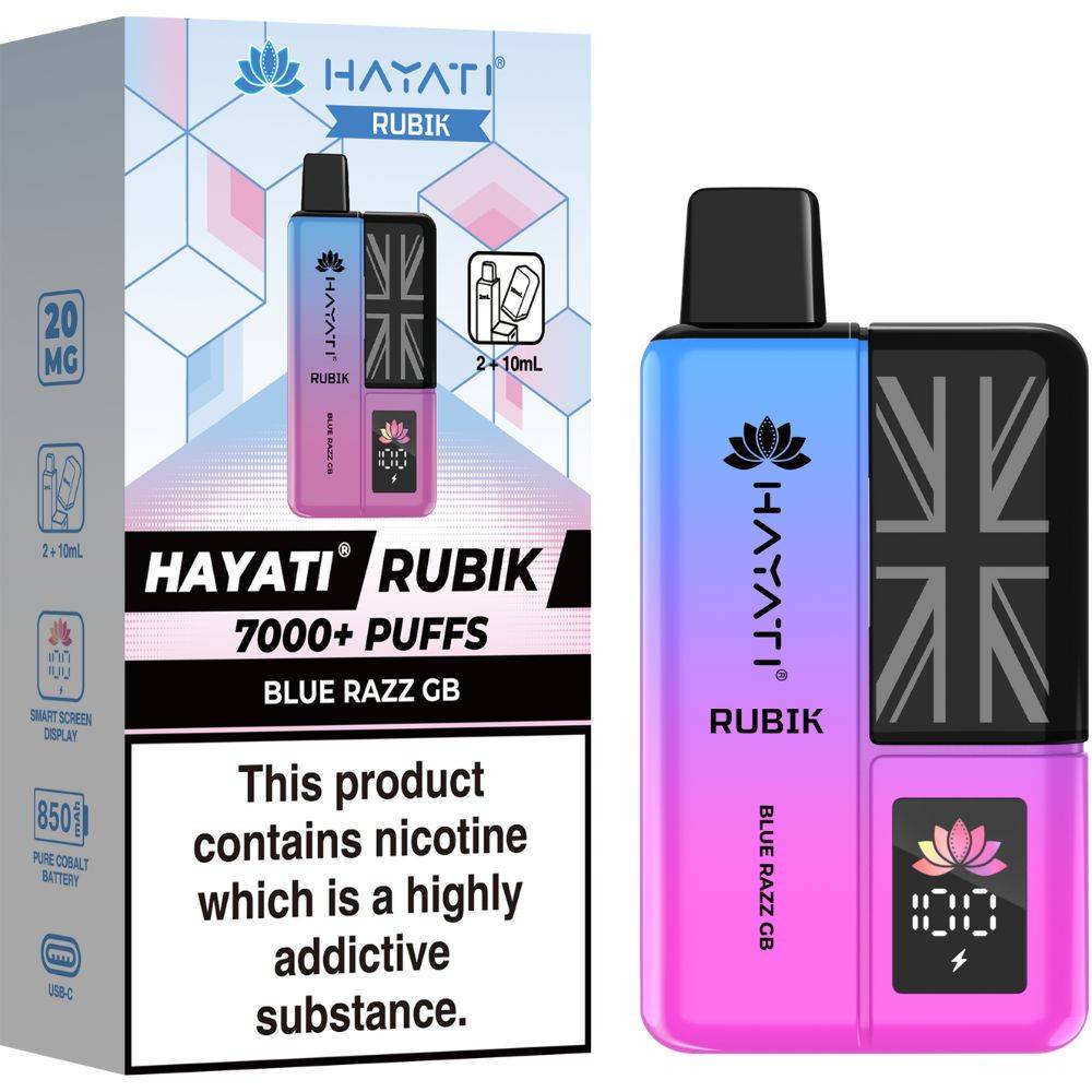 Hayati Rubik 7000 Vape Kit Box of 5 Blue Razz GB