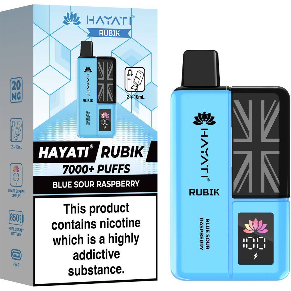 Hayati Rubik 7000 Vape Kit Box of 5 Blue Sour Raspberry