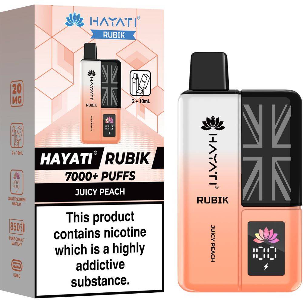 Hayati Rubik 7000 Vape Kit Box of 5 Juicy Peach