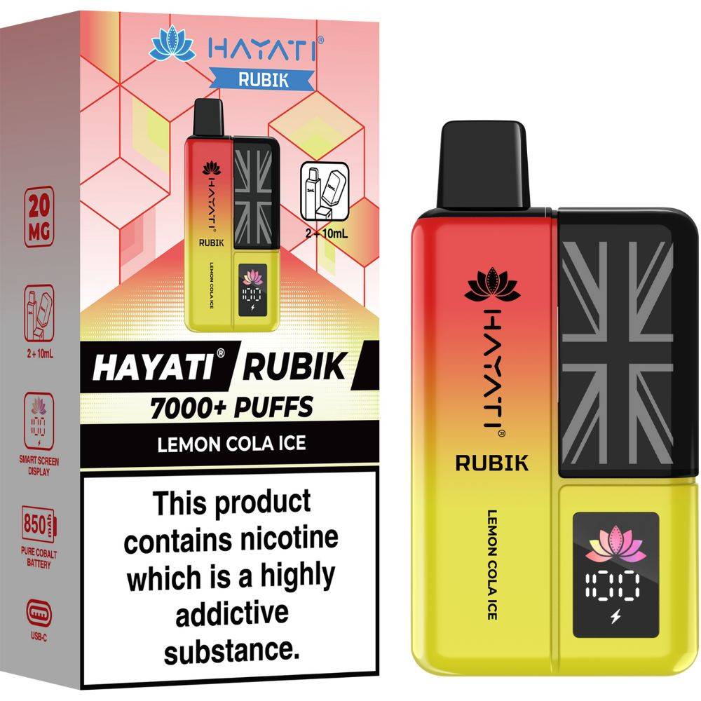 Hayati Rubik 7000 Vape Kit Box of 5 Lemon Cola Ice