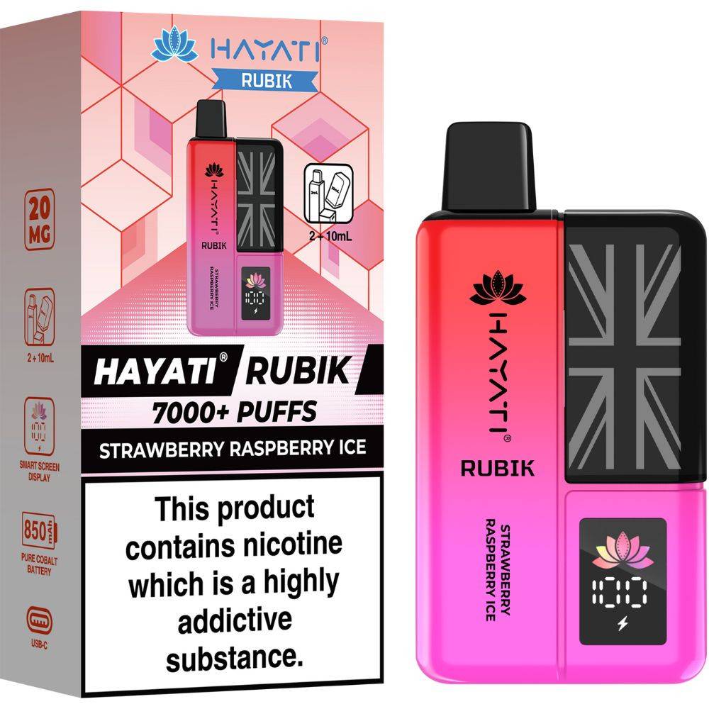 Hayati Rubik 7000 Vape Kit Box of 5 Strawberry Raspberry Ice