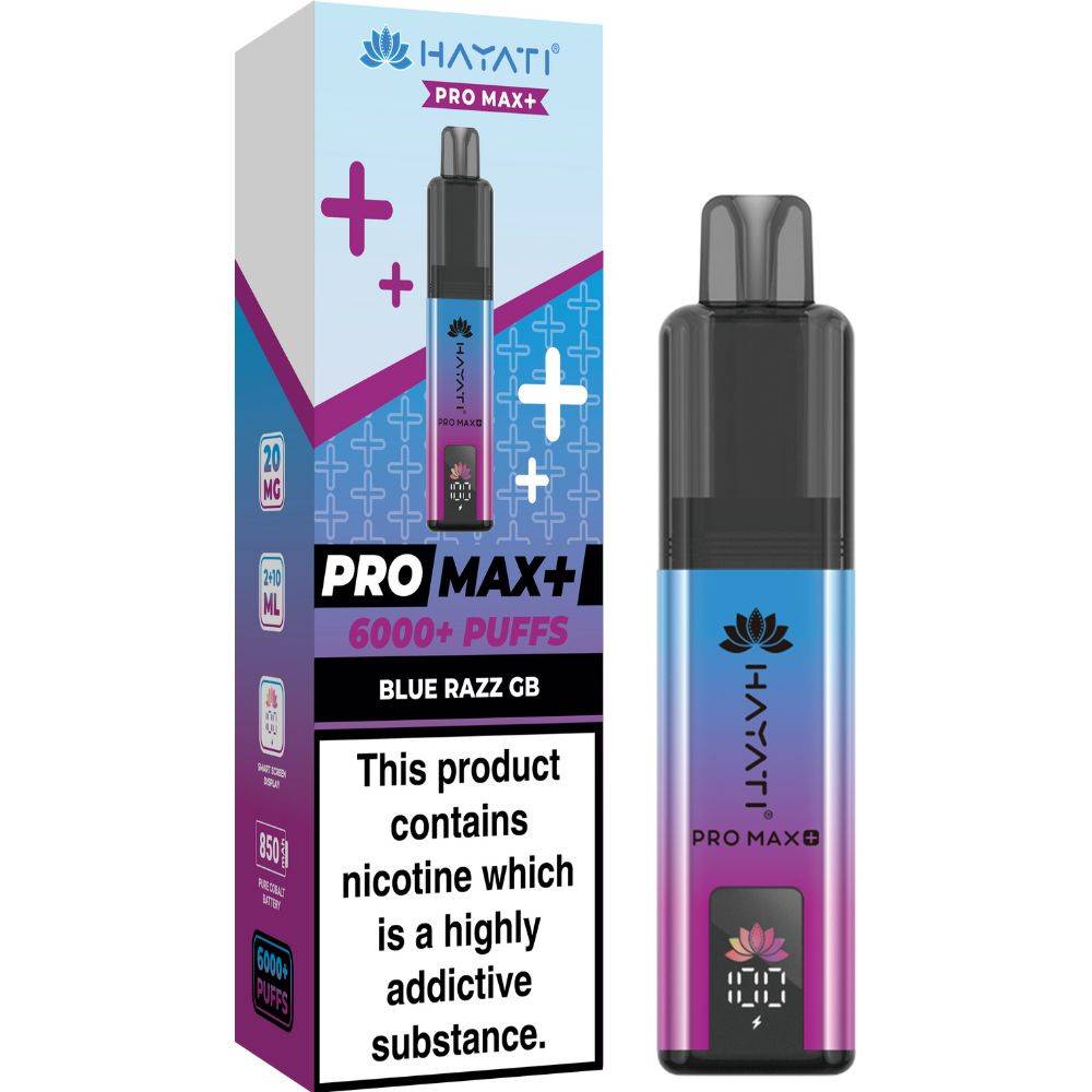 Hayati Pro Max Plus 6000 Vape Kit Box of 5 Blue Razz GB