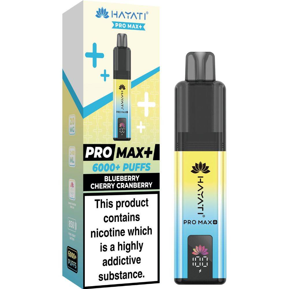 Hayati Pro Max Plus 6000 Vape Kit Box of 5 Blueberry Cherry Cranberry