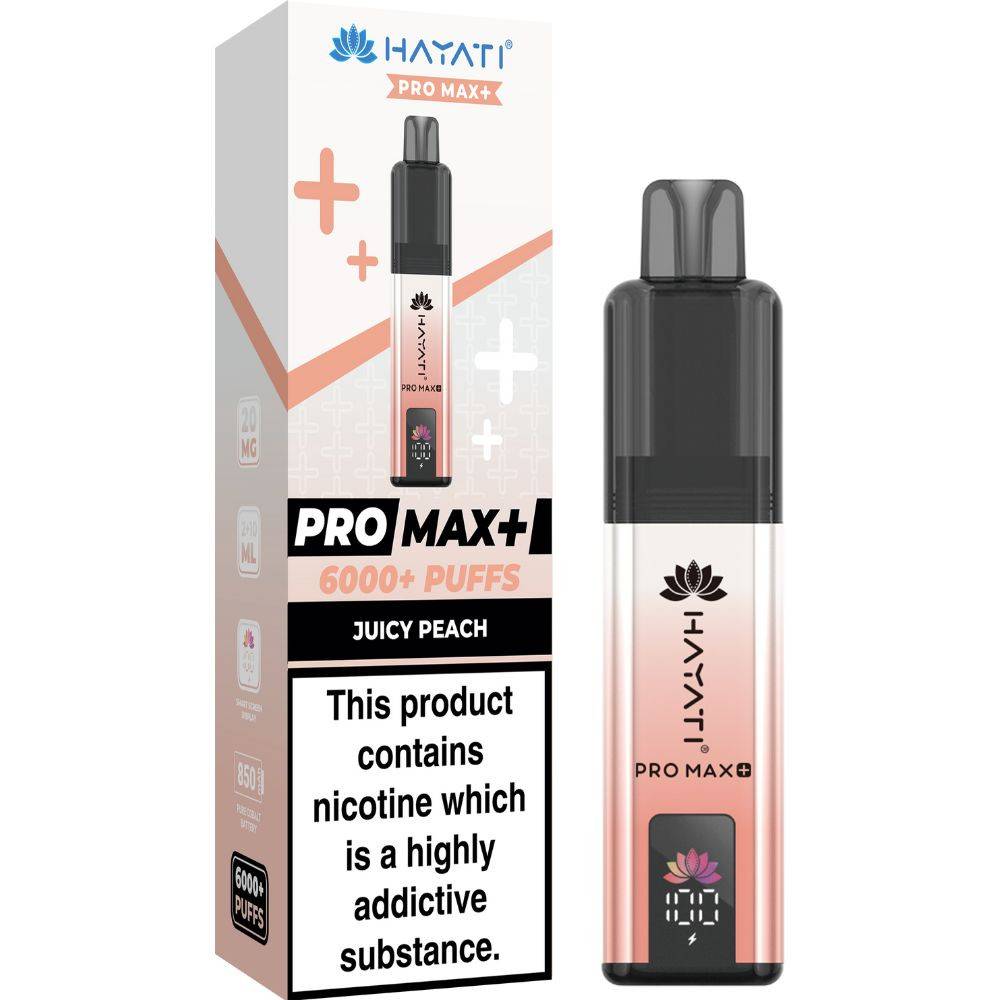 Hayati Pro Max Plus 6000 Vape Kit Box of 5 Juicy Peach