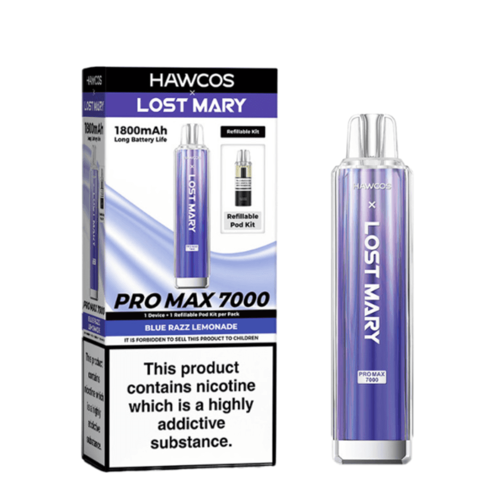 Hawcos x Lost Mary Pro Max 7000 Box of 10 Blue Razz Lemonade