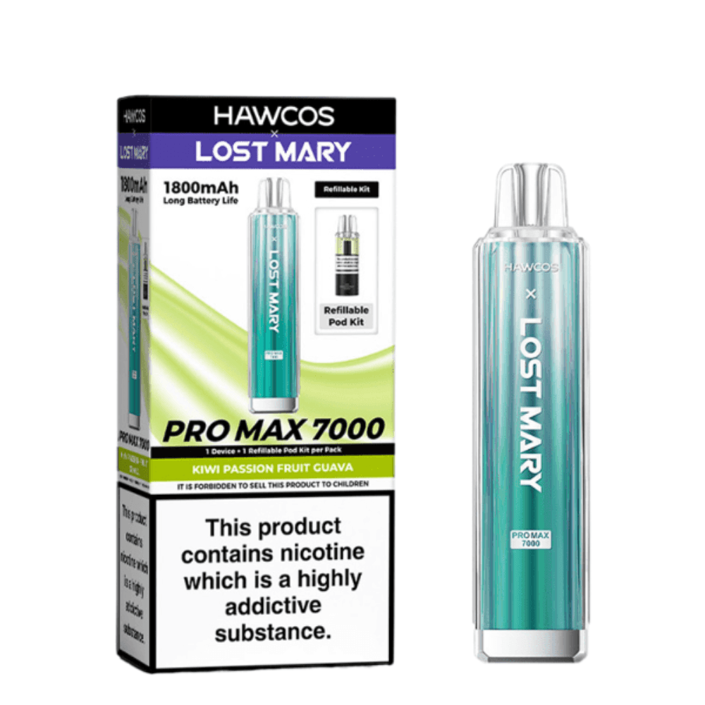 Hawcos x Lost Mary Pro Max 7000 Box of 10 Kiwi Passion Fruit Guava