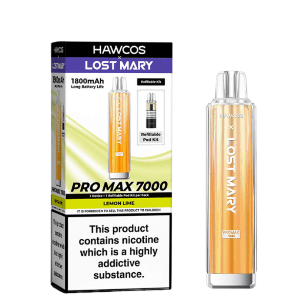 Hawcos x Lost Mary Pro Max 7000 Box of 10 Lemon Lime