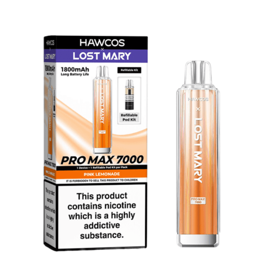 Hawcos x Lost Mary Pro Max 7000 Box of 10 Pink Lemonade