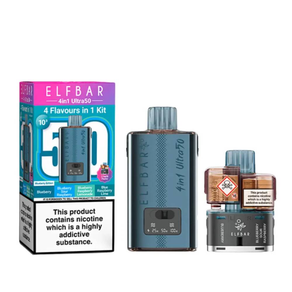 Elf Bar Ultra 50k Vape Kit Box of 5 Blueberry Edition
