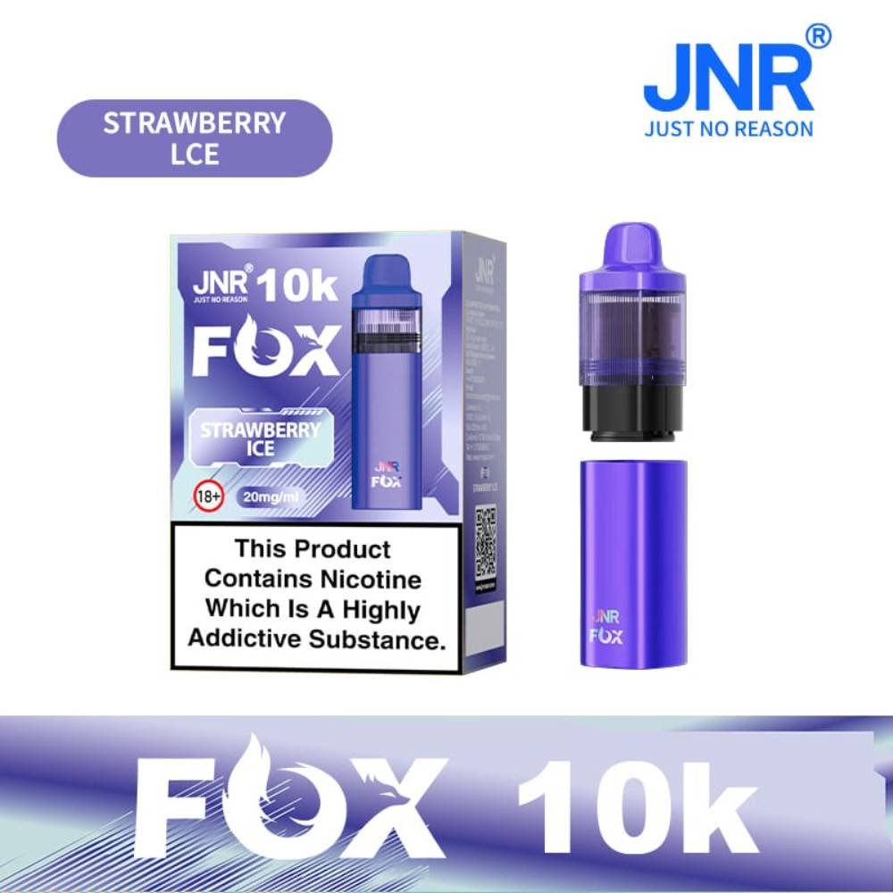 JNR Fox 10k Prefilled Vape Kit Box of 5 Strawberry Ice