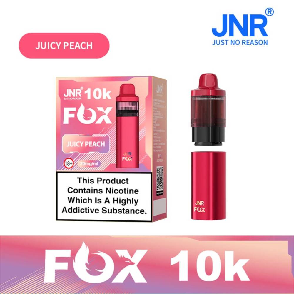 JNR Fox 10k Prefilled Vape Kit Box of 5 Juicy Peach