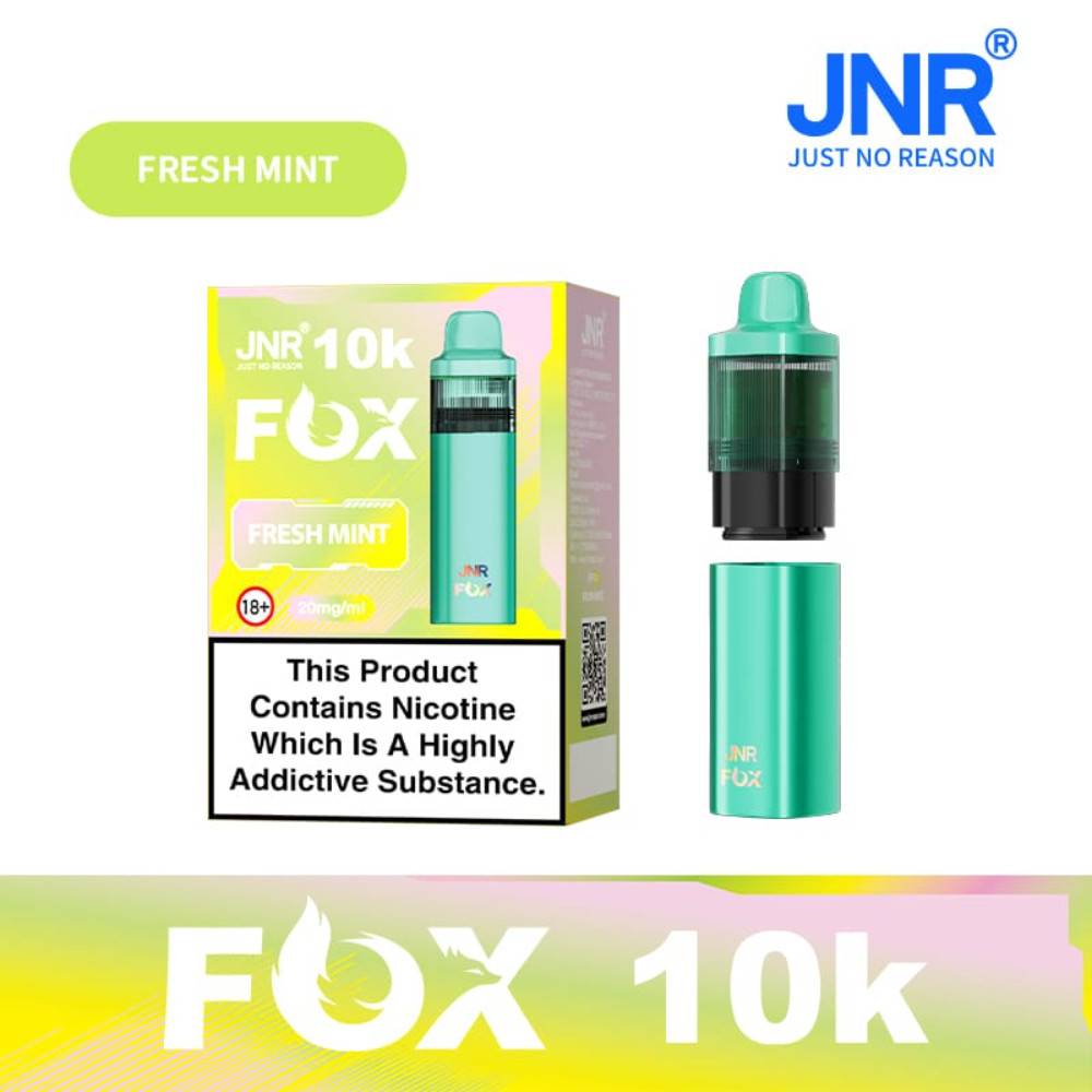 JNR Fox 10k Prefilled Vape Kit Box of 5 Fresh Mint