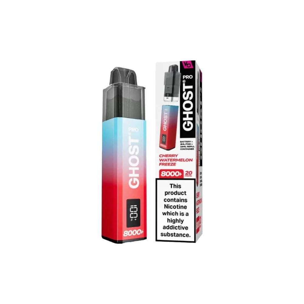 Ghost Pro 8000 Prefilled Vape Kit Box of 5 Cherry Watermelon Freeze