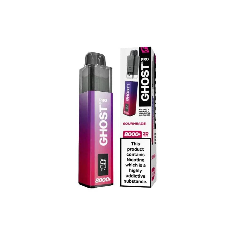 Ghost Pro 8000 Prefilled Vape Kit Box of 5 Sourheads