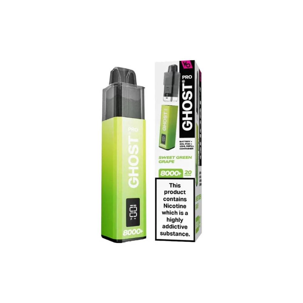 Ghost Pro 8000 Prefilled Vape Kit Box of 5 Sweet Green Grape