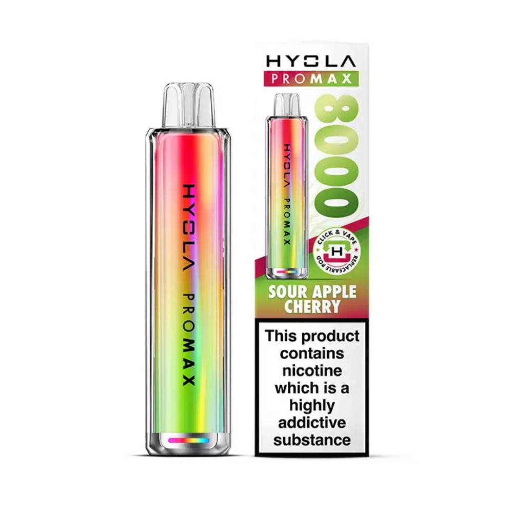 Hyola Pro Max 8000 Vape Kit Box of 5 Sour Apple Cherry