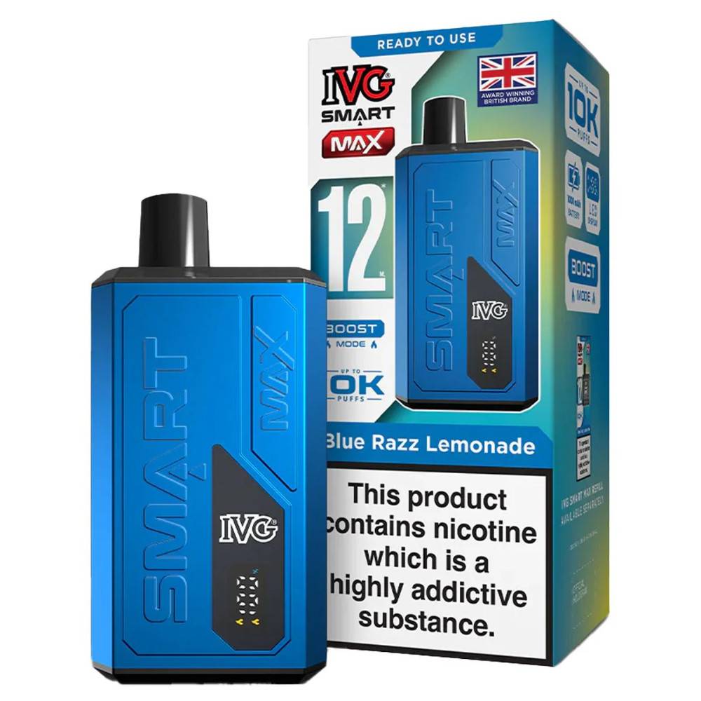 IVG Smart Max 10k Vape Kit Box of 5 Blue Razz Lemonade