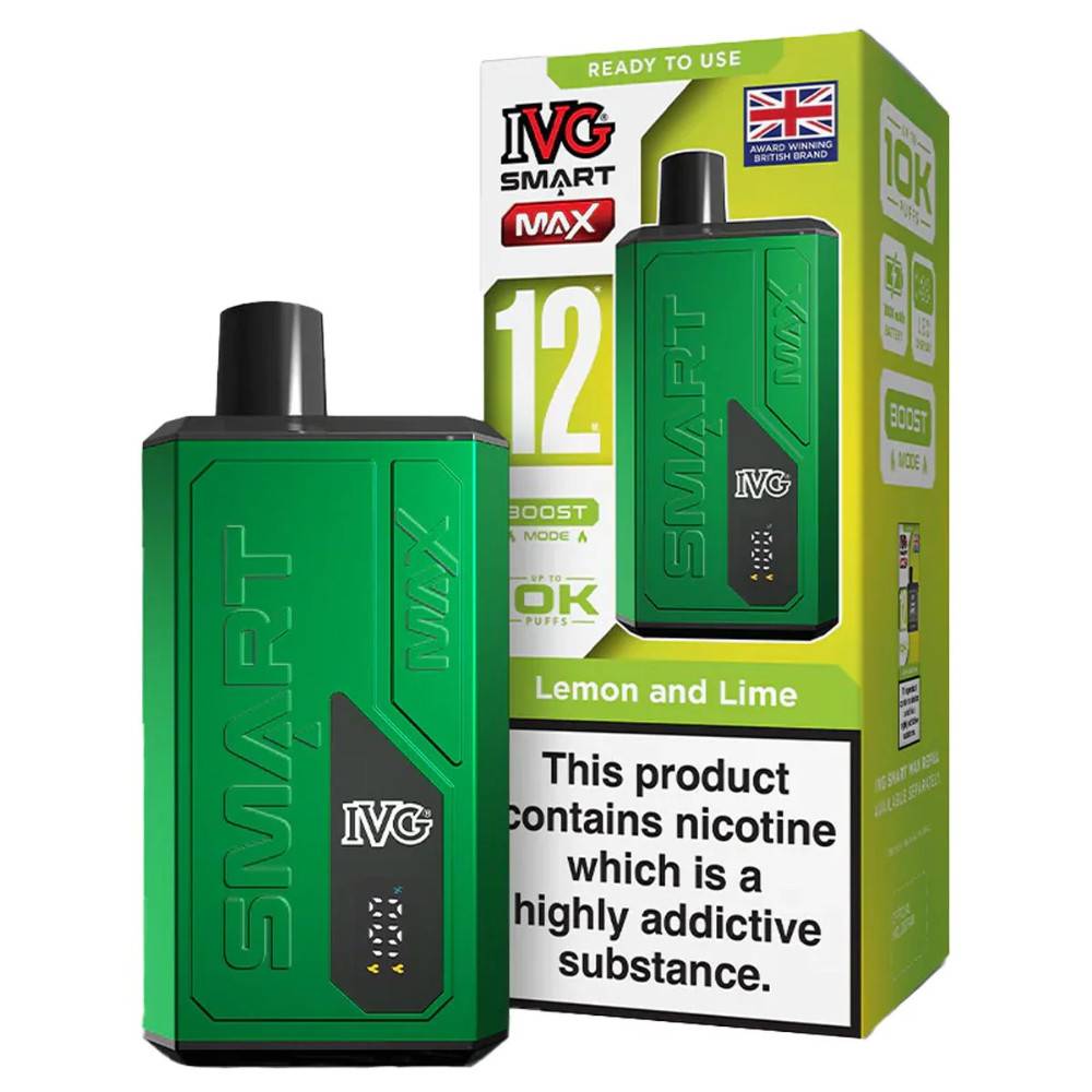 IVG Smart Max 10k Vape Kit Box of 5 Lemon and Lime