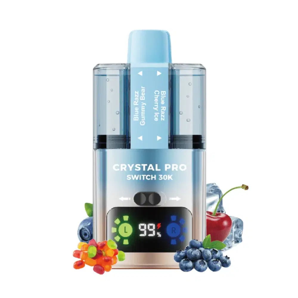 Crystal Pro Switch 30k Vape Kit Box of 5 Blue Razz Gummy Bear / Blue Razz Cherry Ice