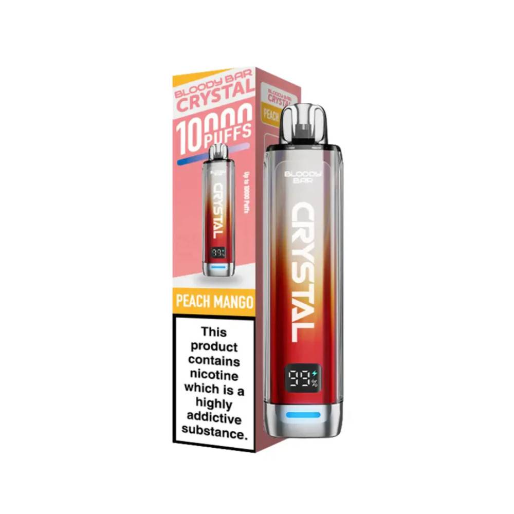 Bloody Bar Crystal 10k Vape Kit Box of 5 Peach Mango