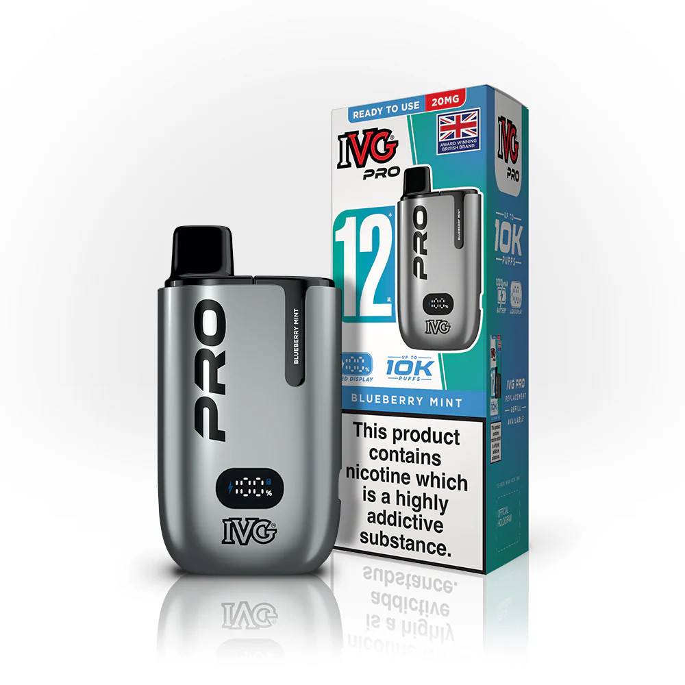IVG Pro 10k Vape Kit Box of 5 Blueberry Mint