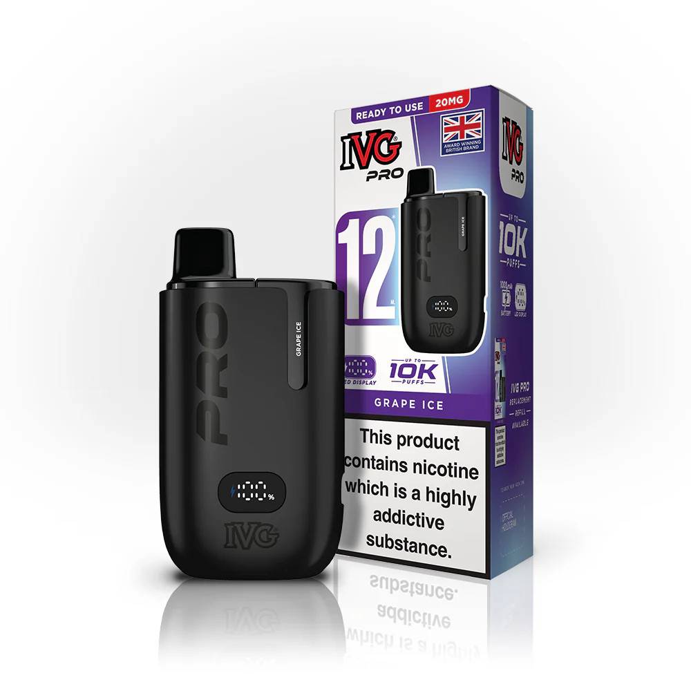 IVG Pro 10k Vape Kit Box of 5 Grape Ice