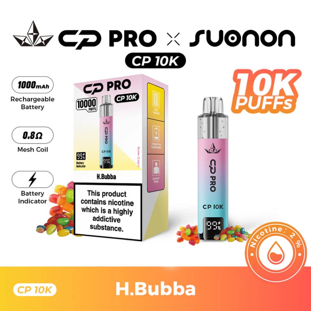 Crystal Pro CP 10k Vape Kit Box of 5 Hubba Bubba
