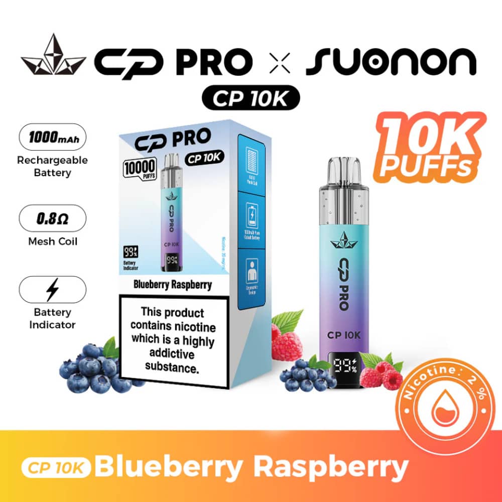 Crystal Pro CP 10k Vape Kit Box of 5 Blueberry Raspberry