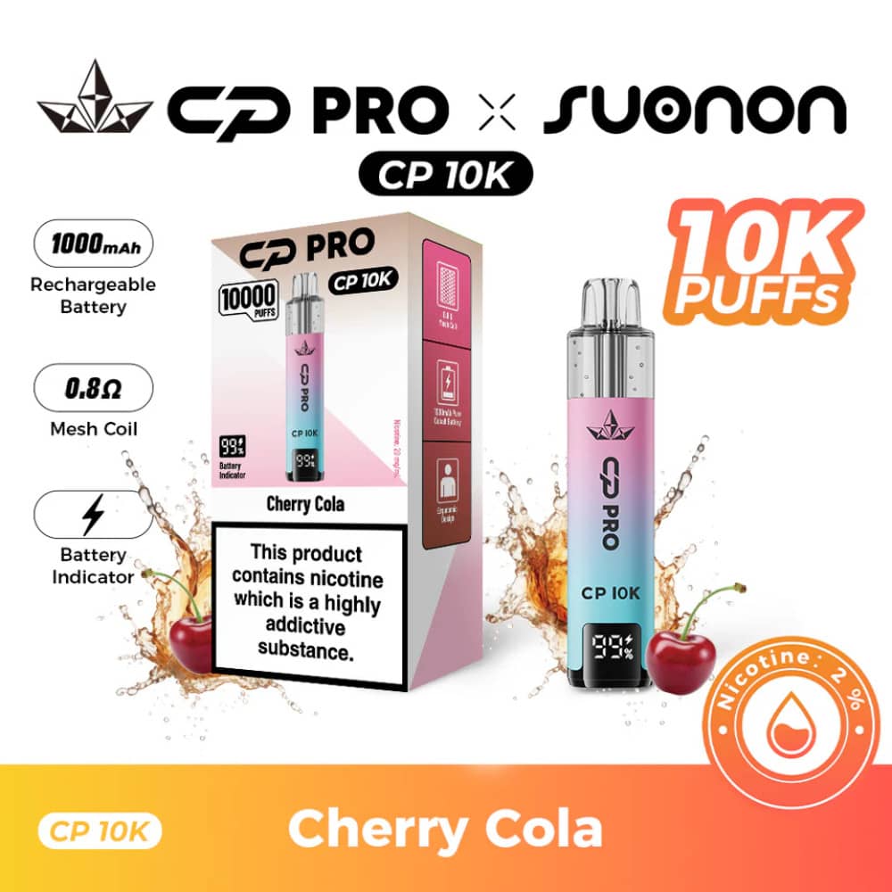 Crystal Pro CP 10k Vape Kit Box of 5 Cherry Cola