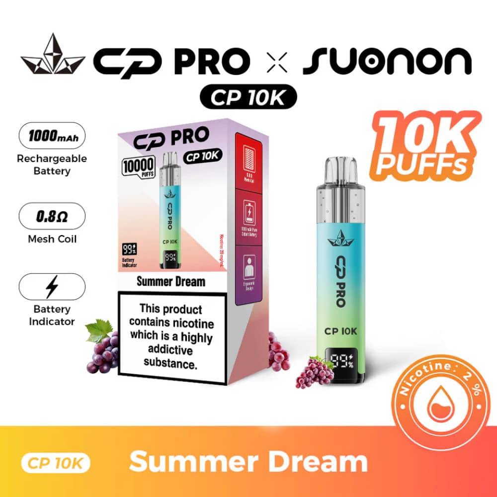 Crystal Pro CP 10k Vape Kit Box of 5 Summer Dream