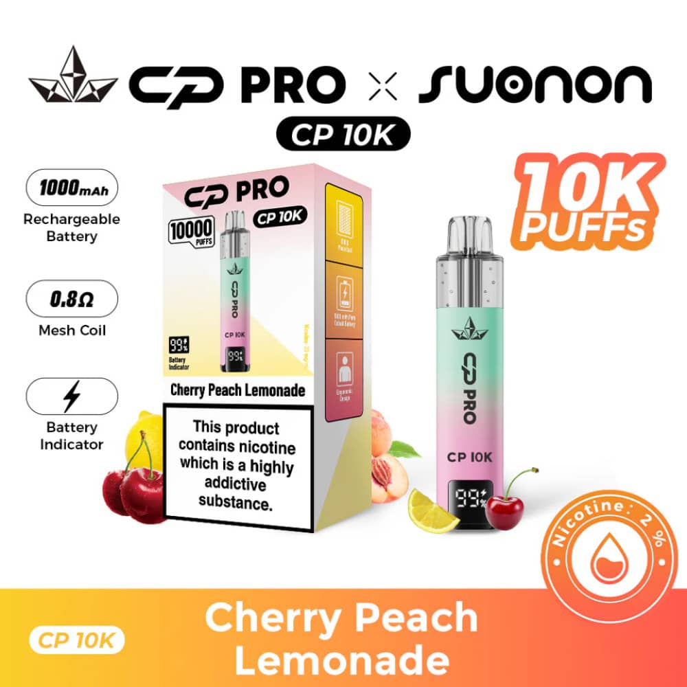 Crystal Pro CP 10k Vape Kit Box of 5 Cherry Peach Lemonade