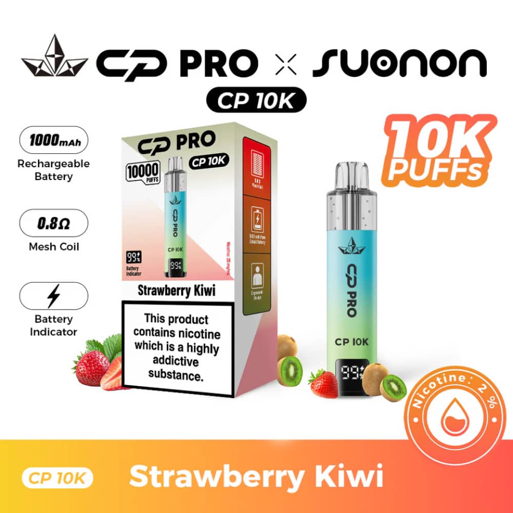 Crystal Pro CP 10k Vape Kit Box of 5 Strawberry kiwi