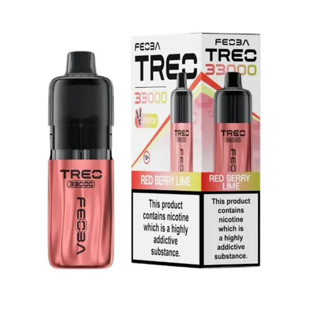 Feoba Treo 33k Prefilled Vape it Box of 5 Red Berry Lime