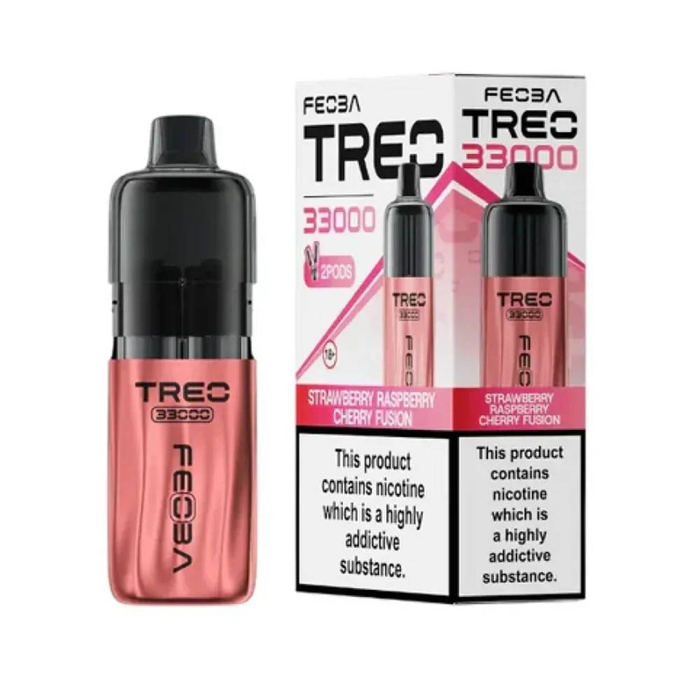 Feoba Treo 33k Prefilled Vape it Box of 5 Strawberry Raspberry Cherry Fusion