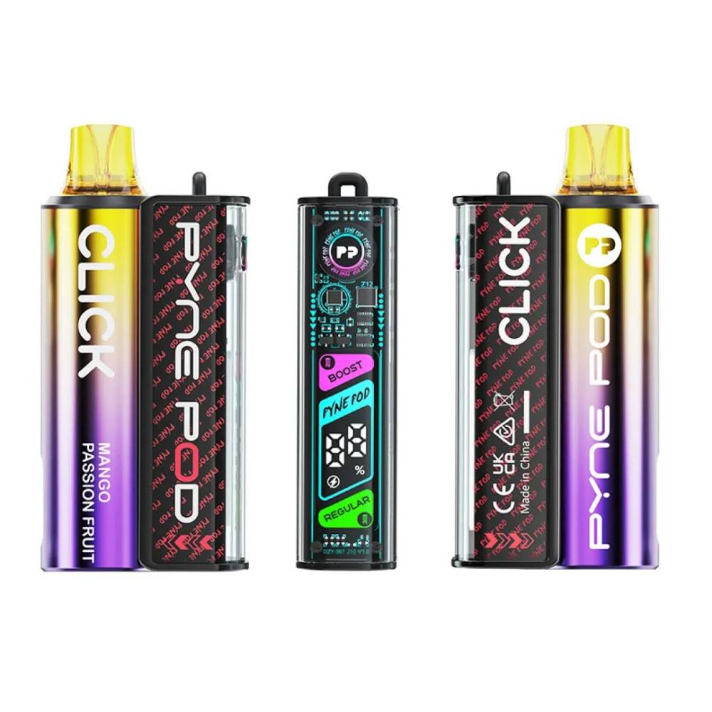Pyne Pod Click 10k Vape Kit Box of 5 Mango Passion Fruit