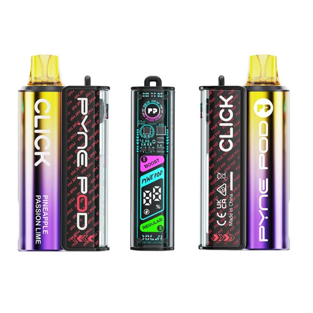 Pyne Pod Click 10k Vape Kit Box of 5 Pineapple Passion Lime