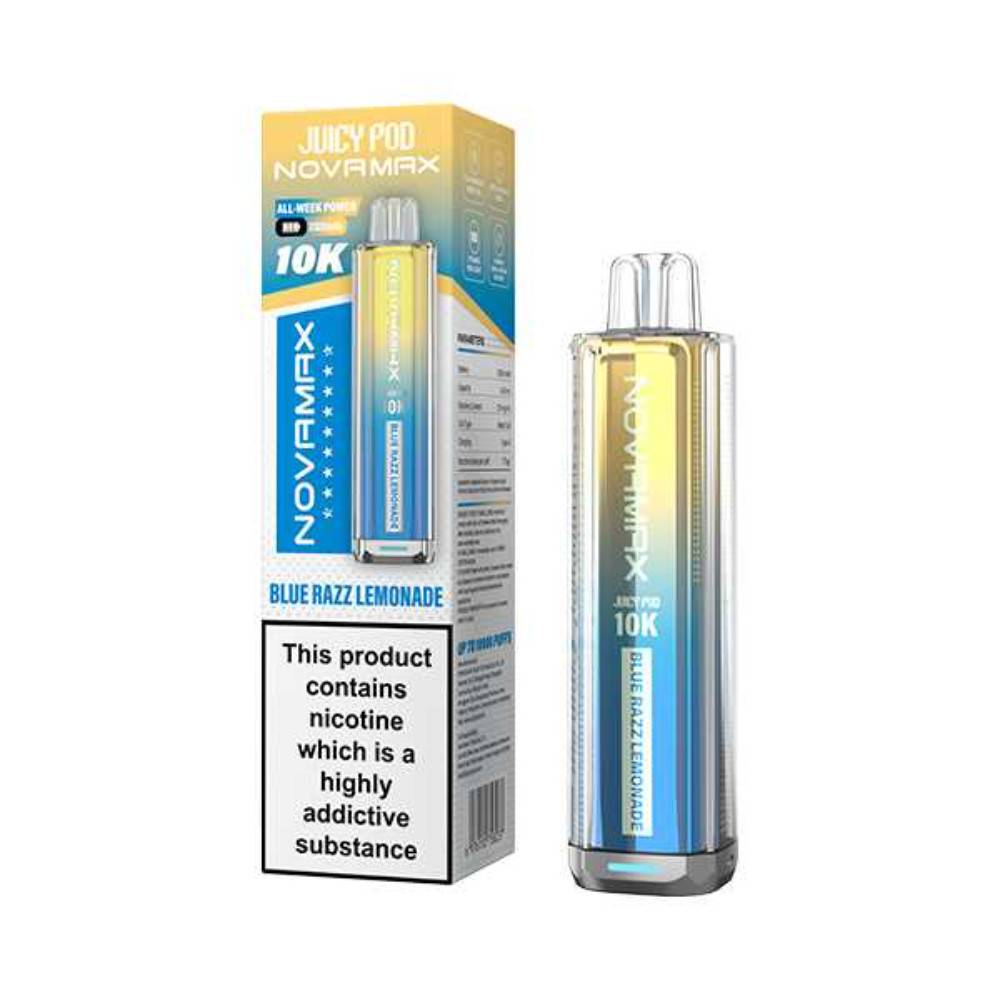 Juicypod Novamax 10k Vape Kit Box of 5 Blue Razz Lemonade