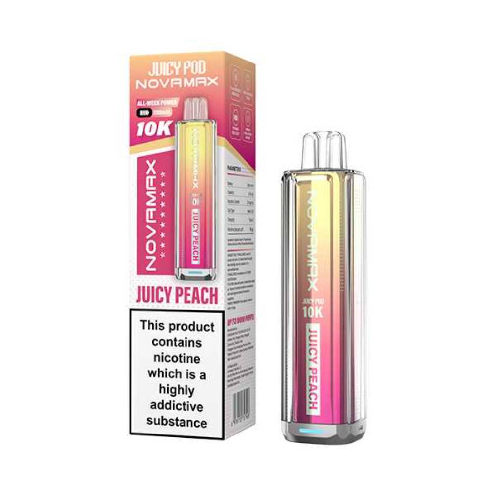Juicypod Novamax 10k Vape Kit Box of 5 Juicy Peach
