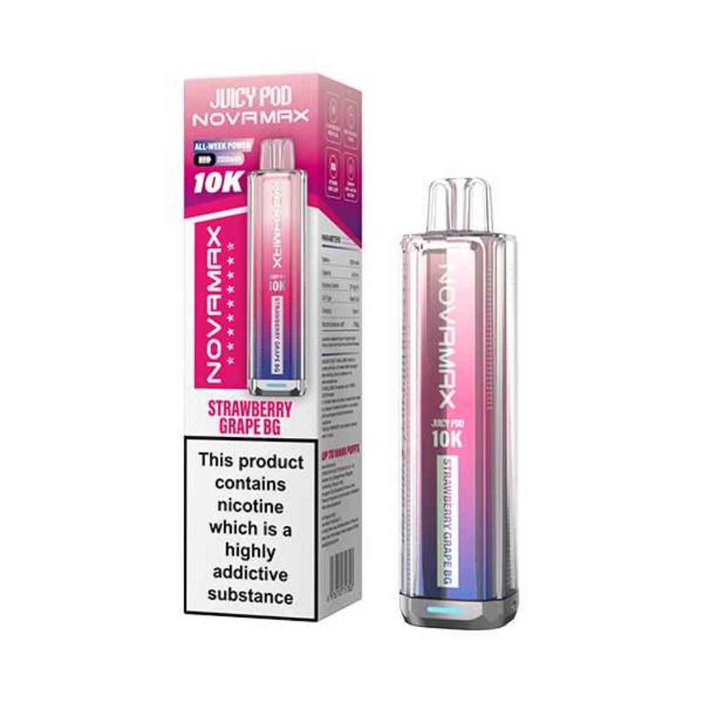 Juicypod Novamax 10k Vape Kit Box of 5 Strawberry Grape BG