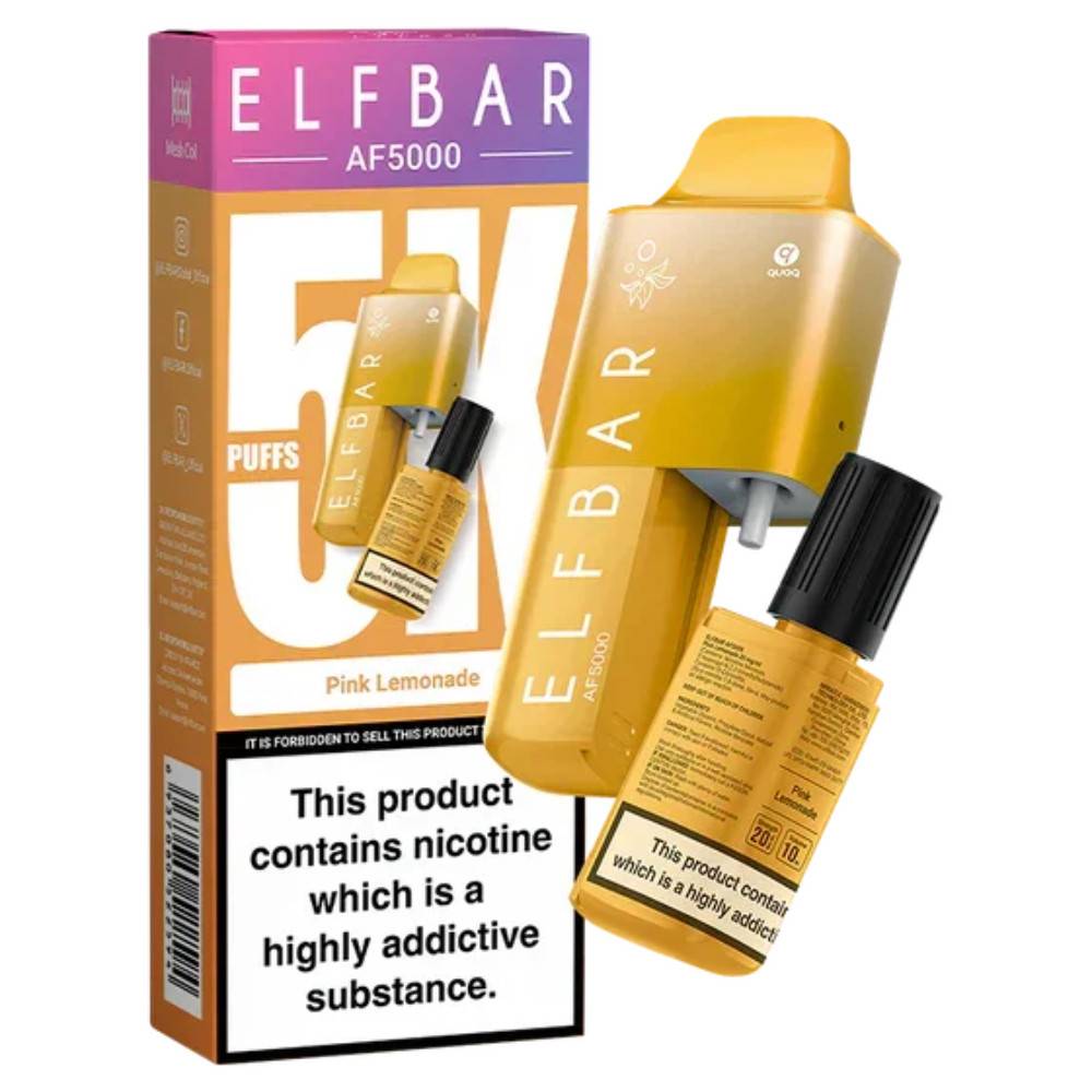 Elf Bar Af5000 Vape Kit Box of 5 Pink Lemonade