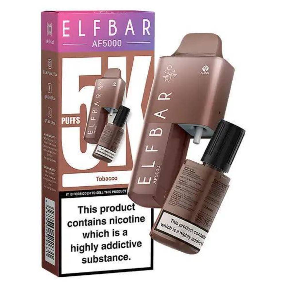 Elf Bar Af5000 Vape Kit Box of 5 Tobacco