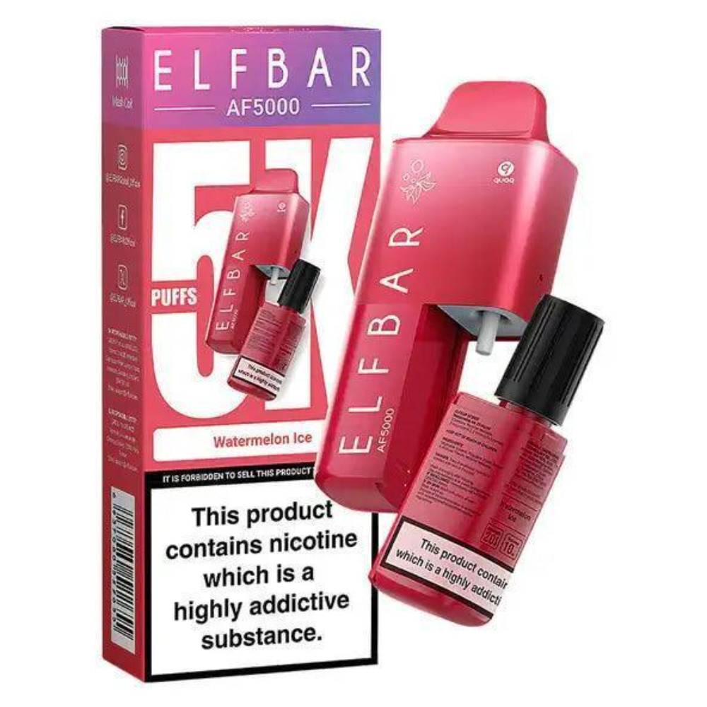 Elf Bar Af5000 Vape Kit Box of 5 Watermelon Ice
