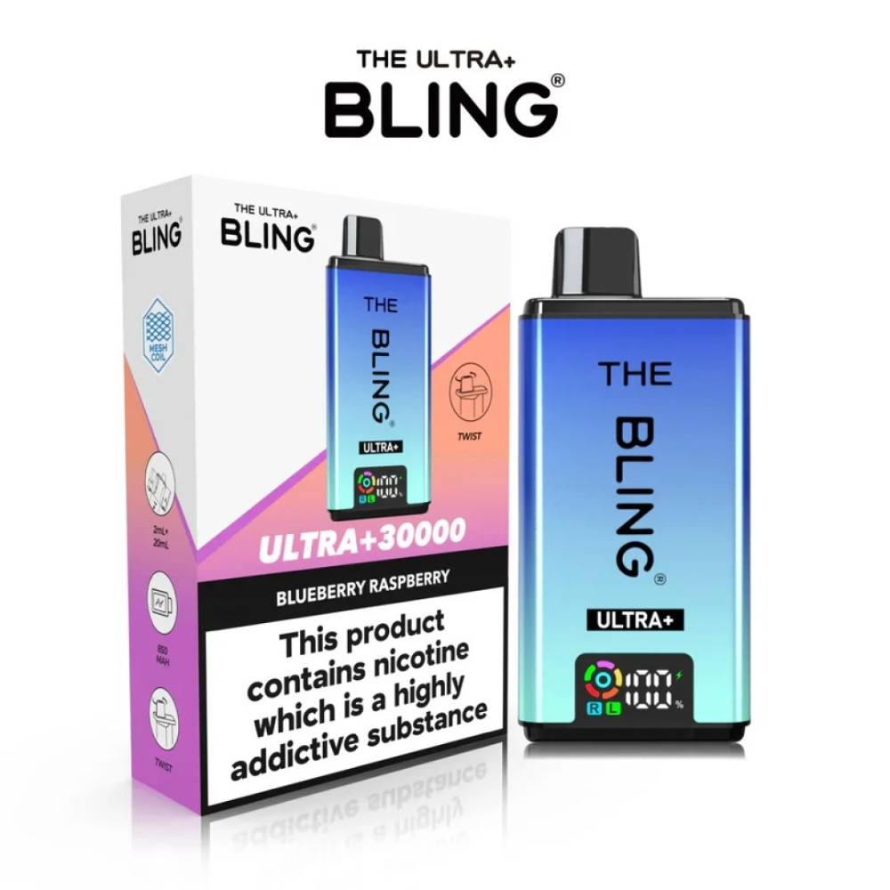 The Crystal Bling Ultra Plus 30k Vape Kit Box of 5 Blueberry Raspberry
