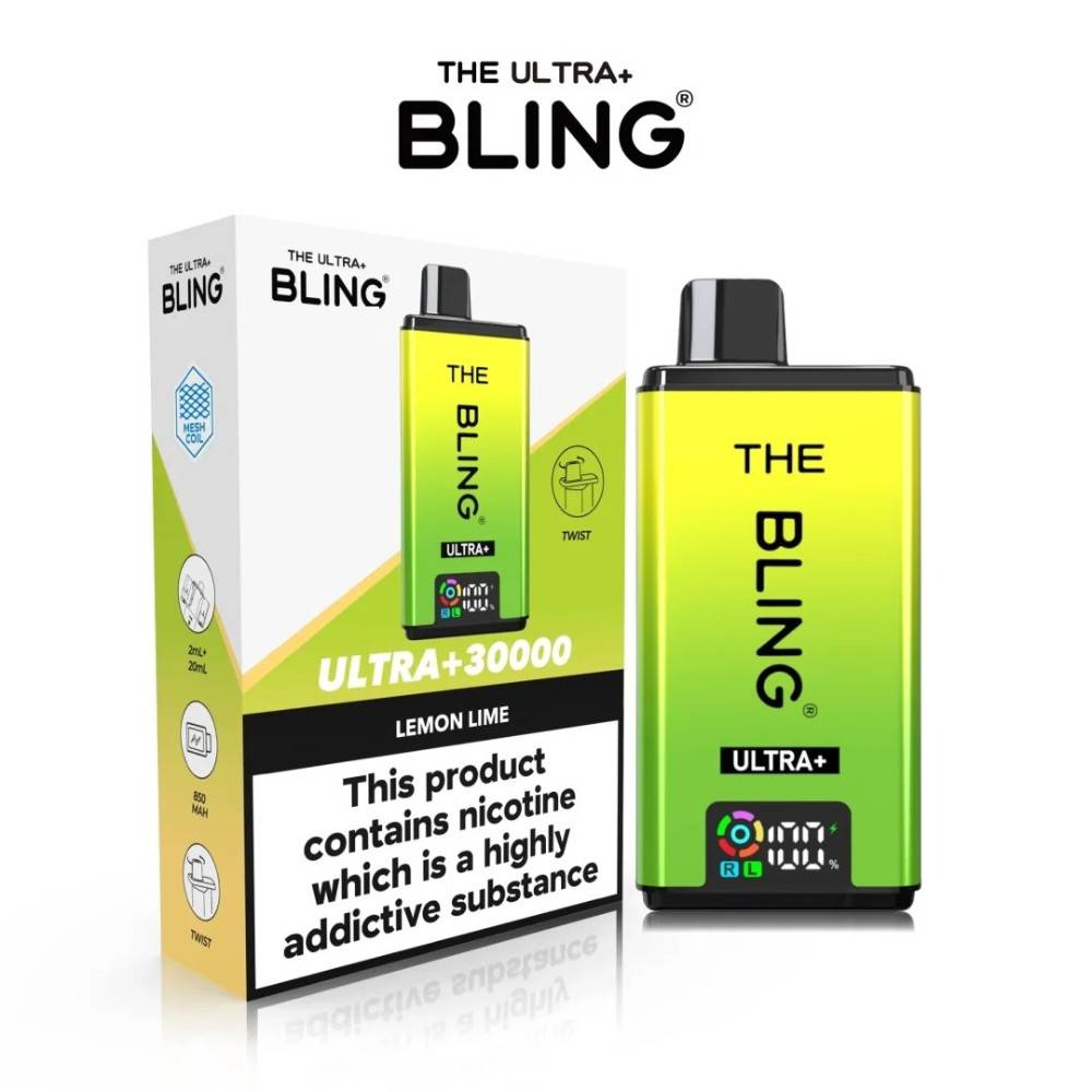 The Crystal Bling Ultra Plus 30k Vape Kit Box of 5 Lemon Lime
