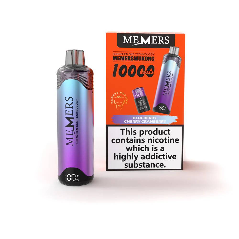 Memers Wukong V10000 Vape Kit Box of 5 Blueberry Cherry Cranberry