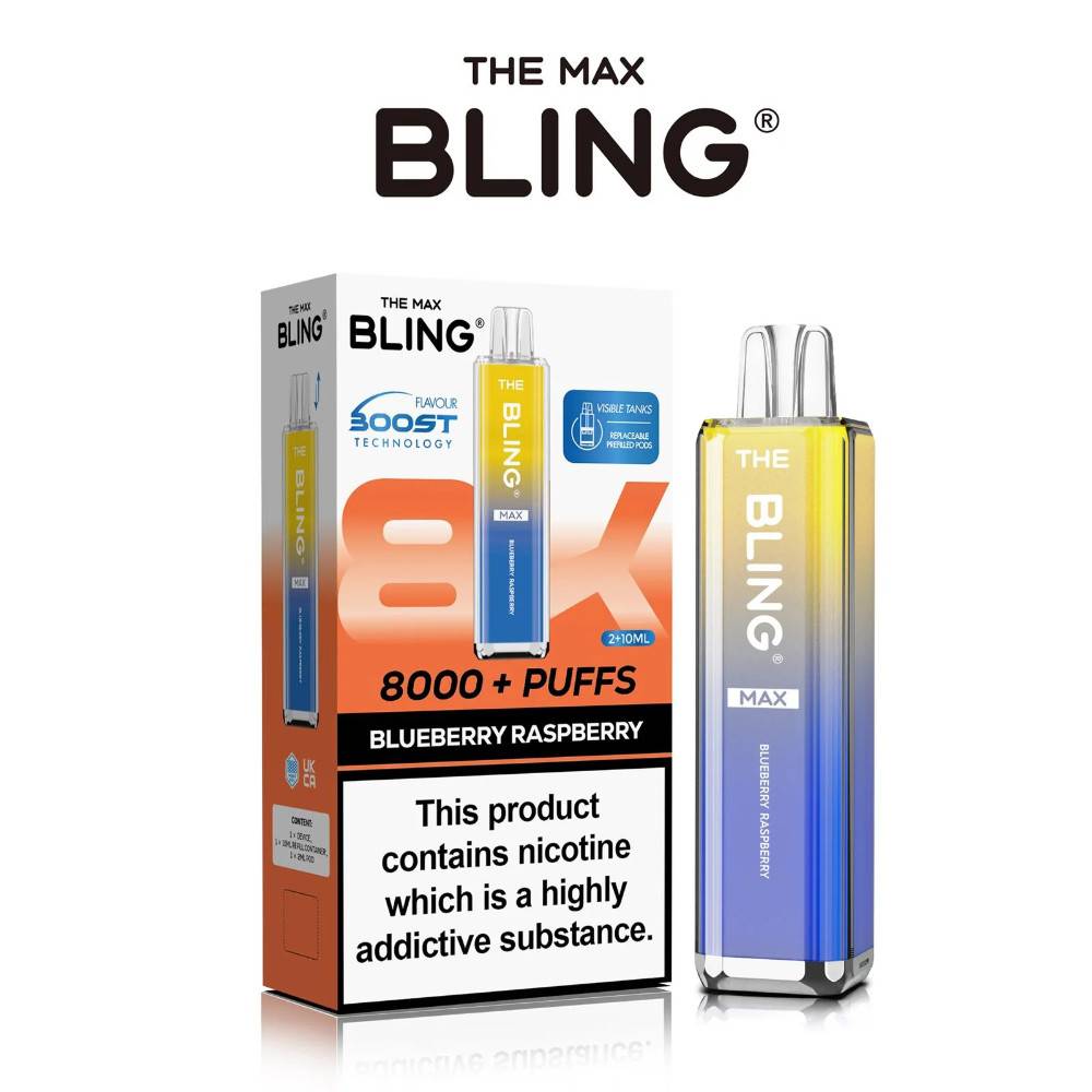 The Crystal Bling Pro Max 10k Vape Kit Box of 5 Blueberry Raspberry