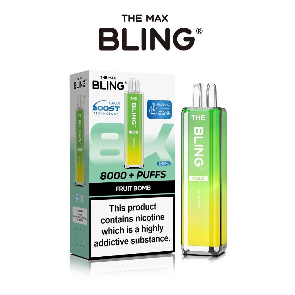 The Crystal Bling Pro Max 10k Vape Kit Box of 5 Fruit Bomb