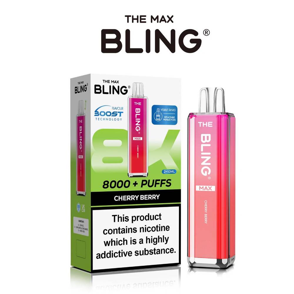 The Crystal Bling Pro Max 10k Vape Kit Box of 5 Cherry Berry