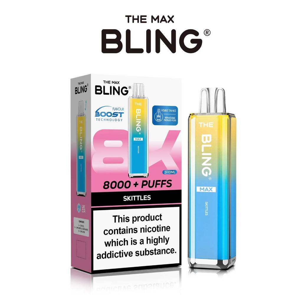 The Crystal Bling Pro Max 10k Vape Kit Box of 5 Skittles