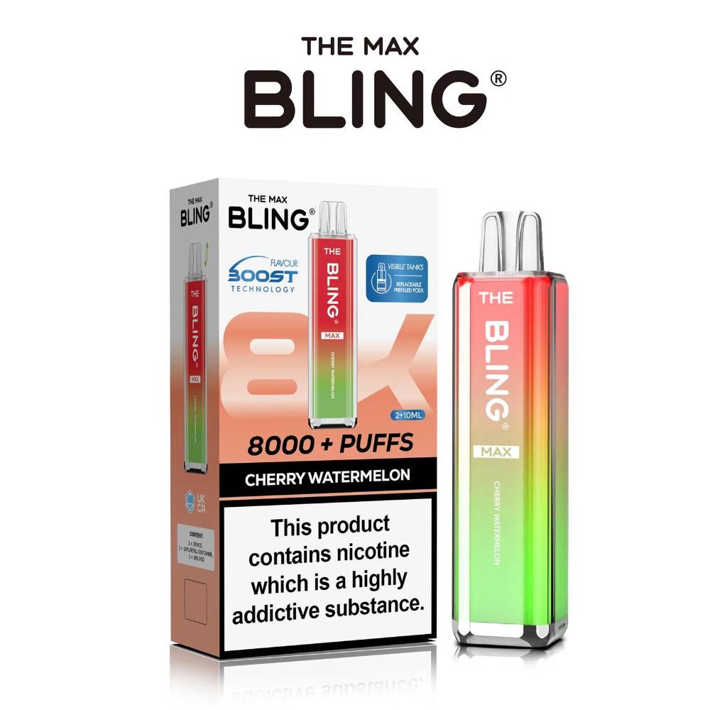 The Crystal Bling Pro Max 10k Vape Kit Box of 5 Cherry Watermelon